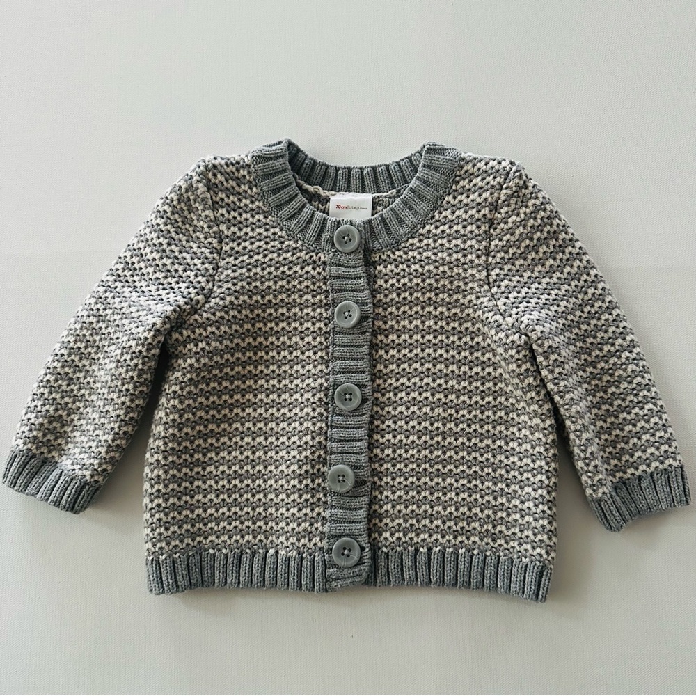 Hanna Andersson 70 Baby 6-12 Months Knit Cardigan Gray